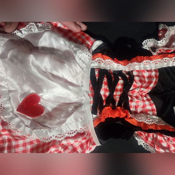 Kids Red and White Checkered Costume Size 6 To 12 Months - Picture 3 of 6